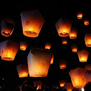 Color Large Lanterns Chinese Paper Sky Candle Wed Flying Party 