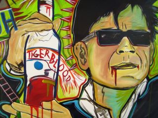 Raeart Charlie Sheen Tiger Blood Painting Unique Art