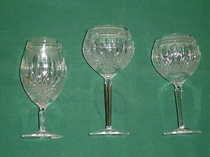 Waterford Clarendon Crystal Goblet Wine and Iced Beverage Set of 3 New 