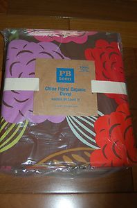 GREAT New POTTERY BARN TEEN BROWN CHLOE Floral ORGANIC Full QUEEN 