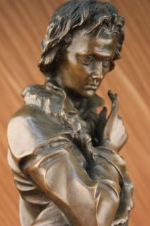 Signed Carrier Honoring Frederic Chopin Bronze Sculpture Statue Figure 