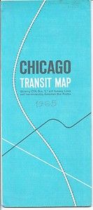 Chicago Transit Map CTA Bus L Subway Lines 1965