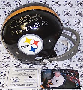 Chuck Noll Signed Steelers 2bar RK2 Pro Fullsize Helmet
