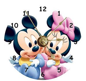 New Childrens Baby Mickey Minnie Mouse CD Clock