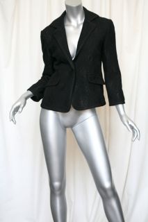 Diane Von Furstenberg Black Lace Blazer Jacket Coat S