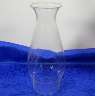   Pearl Glass Oil Kerosene Lamp Chimney Signed Crimped Top Edge