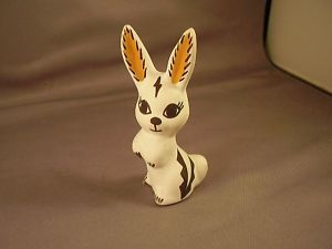 Art Pottery Handpainted Rabbit Signed D Chino
