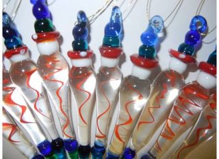   Red Spiral Murano Lampwork GLASS PRISM Christmas ornaments suncatchers