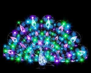    LED Sparkle Peacock Light Show Outdoor Christmas Lights Lawn Display