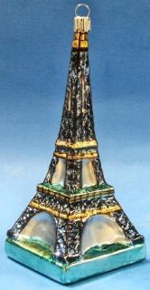 Eiffel Tower Paris France German Glass Christmas Tree Ornament