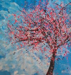   2012 by Ben Walker Drip Painting Abstract Tree Cherry Blossom