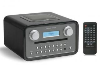 Tangent Cinque CD Tabletop Clock Radio Black w Remote New