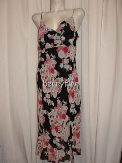 BFS09~CHESLEY Size XL Black Pink Blue Floral Spaghetti Strap Sun Dress 