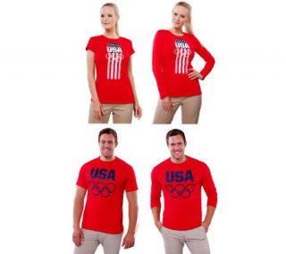 2012 Olympic Mens USA Rings S/S & L/S Tee 