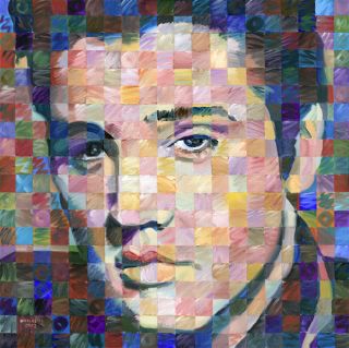 Elvis Presley Portrait by R Huiskens Original Acrylic Painting 20 x