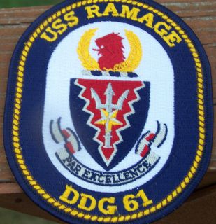 USS Ramage DDG 61 Navy Patch Arleigh Burke Class Guided Missle
