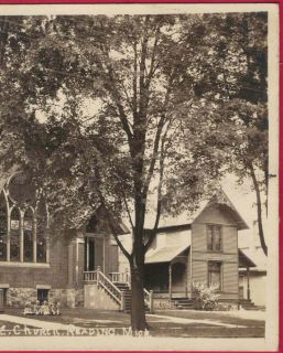 Reading MI Methodist Episcopal Church View 1915 RPPC Postcard Children