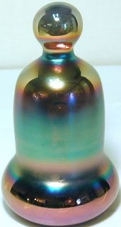 St Clair Iridescent Art Glass Bell Shaped Paperweight Made in The USA