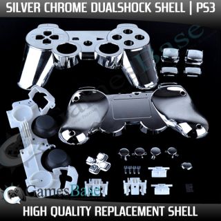 Custom Chrome SILVER PS3 Dual Shock Controller Shells, Parts, Triggers