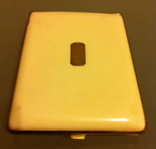 True Vintage Cigarette Case Holder Bakelite or Plastic w Wood Interior