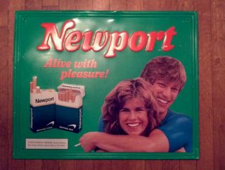  Newport Cigarette Tin Sign Mid 80'S