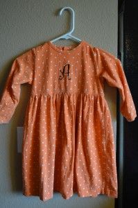 Chez Ami Fall Orange Polka Dot Dress Size 4 A Monogram in Brown