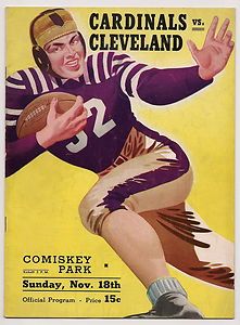 1945 Chicago Cardinals Cleveland Rams Program Rams Romp Clip Cards