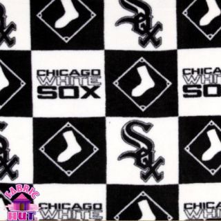 114226079  Chicago White Sox Checkered MLB Baseball Fleece Fabric Make