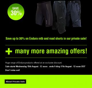 ENDURA Private Sale Starts Wednesday 15th August