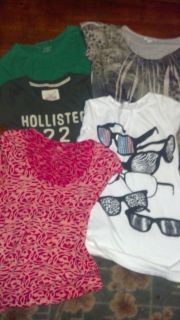 lot 5 t shirts junior womens hollister old navy wet seal small