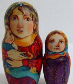  One of a Kind Russian Nesting Doll AUTUMN GIRLSby SHAPOVALOVA
