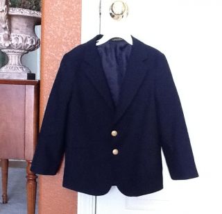  Size 7 Navy Wool Blend Blazer Sportcoat Jacket Class Club By Dillards