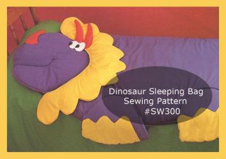 Dinosaur Sleeping Bag Children Craft Sewing Pattern