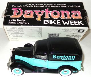 Vintage 1936 Dodge Panel Delivery Truck Bank w Box Daytona Bike Week