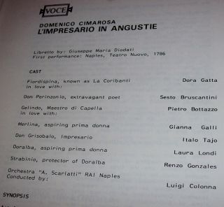 Cimarosa Two Live 1963 Recs Bruscantini Ligabue RARE Voce 2LP Set