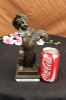 Vintage Signed Novak Stunning Child Bronze Statue Sculpture Figure