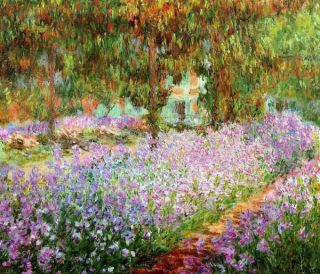 Claude Monet Irises in Monets Garden Oil Painting Repro