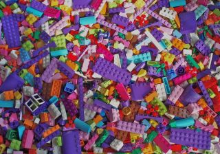 NEW Bulk Girl LEGO PURPLE LOT + Colors ~ Mix of 100 PIECES Belville