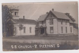 pierpont ohio 1909 rppc of f b church postcard is in very good