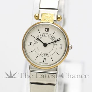 Womens Van Cleef Arpels Gold Plated and SS Wristwatch Excellent
