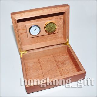 Cigar Case Humidor Wooden Wood Box Humidity Gauge Hygrometer