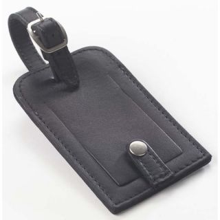 Clava Leather Quinley Snap Luggage Tag Black 2105BLK
