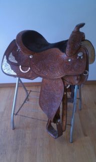CIRCLE Y WESTERN SHOW SADDLE W MATCHING BREASTCOLLAR DETAILING LOTS OF