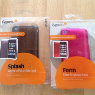 Cygnett IPhone 3G & 3GS Cases, Set Of 2 glossy Pink & Splash water
