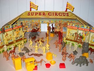 Vintage Marx Giant Super Circus Playset with Many Pieces