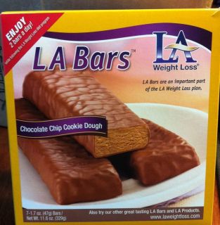 LA Weight Loss Chocolate Chip Cookie Dough Bars 2 boxes 14 bars