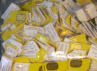 LOT of 500 Used SPRINT / NEXTEL 64k Yellow SIM Cards