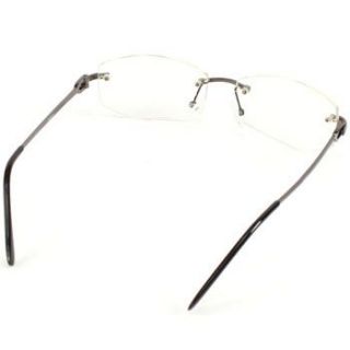 Fake Clear Lens Nerd Frameless Eyeglasses Rimless Metal