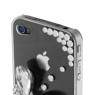  Diamond 3D Butterfly Hard Shell Case Apple iPhone 4 4S Clear Stylish