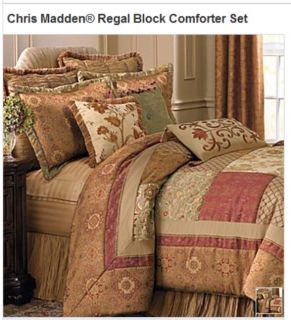 Chris Madden Regal Block Comforter Set King New